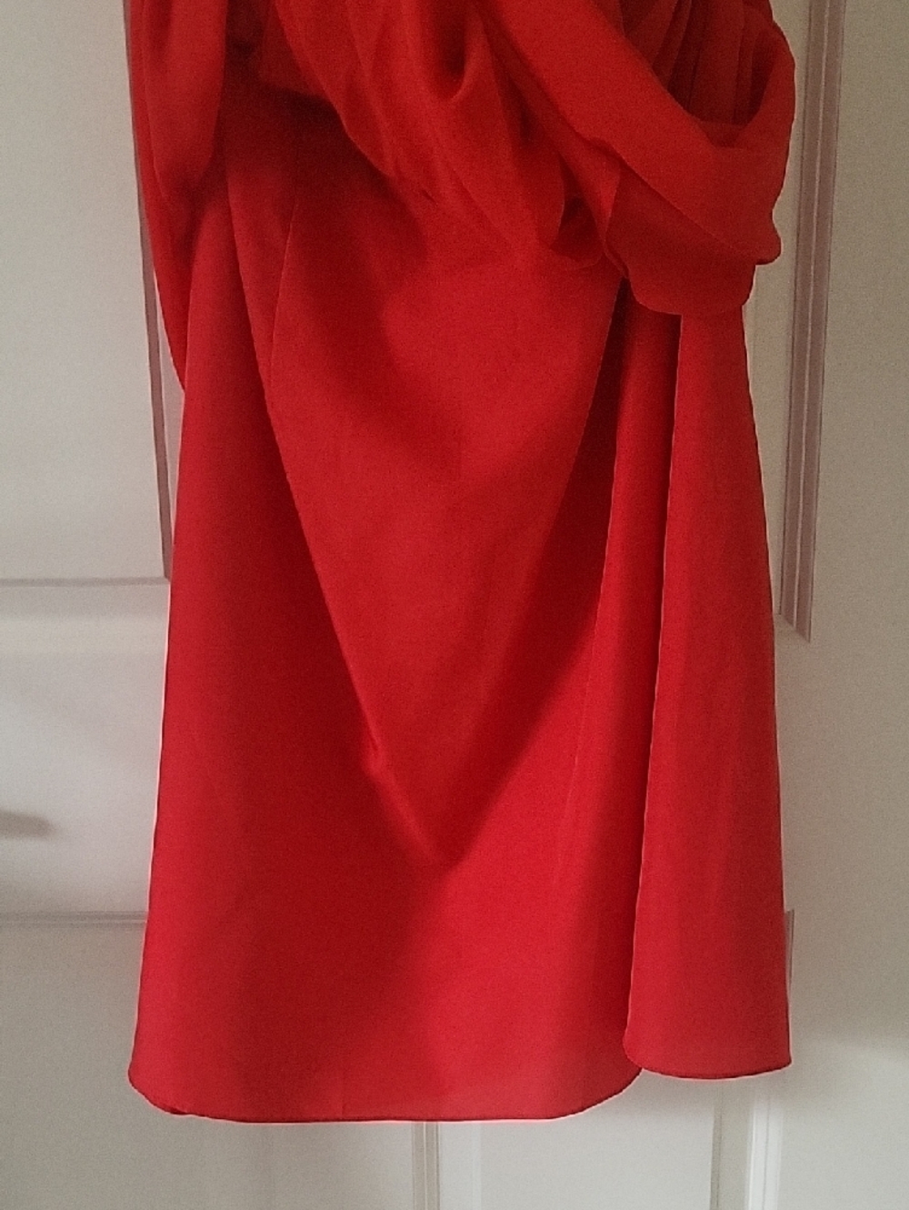 Andrew Adela Red Formal Prom Dress Sheer Overlay Women Size 16 - Picture 9 of 9